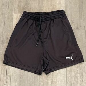 Puma Black Athletic Shorts Youth Medium 9-10Y Soccer Training Drawstring